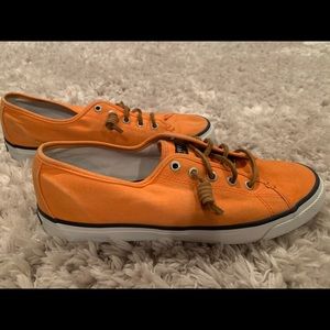 Orange/Navy Sperry Top-sider w/ Leather shoelaces